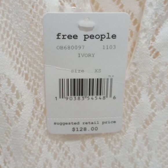 Free People Rock Candy Lace Mock Neck Dress Ivory Size XS NWT $128 Retail - Picture 7 of 15